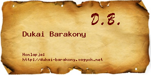 Dukai Barakony névjegykártya
